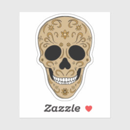 Floral Sugar Skull Dia de los Muertos Sticker