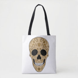 Floral Sugar Skull Dia de los Muertos Tote Bag