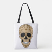 Floral Sugar Skull Dia de los Muertos Tote Bag (Achterkant)