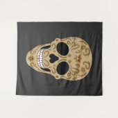 Floral Sugar Skull Dia de los Muertos Wandkleed (Voorkant (horizontaal))