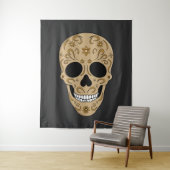 Floral Sugar Skull Dia de los Muertos Wandkleed (In situ)