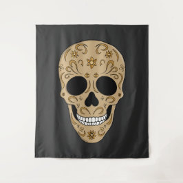 Floral Sugar Skull Dia de los Muertos Wandkleed