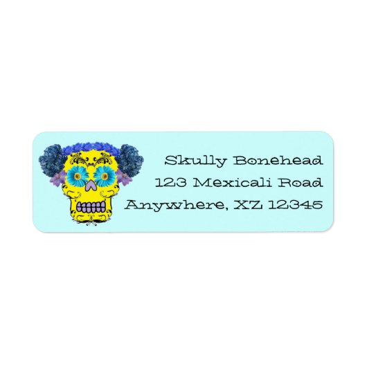 Floral Sugar Skull Etiket (Voorkant)