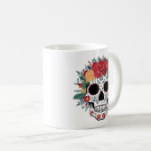 Floral Sugar Skull Koffiemok (Voorkant rechts)