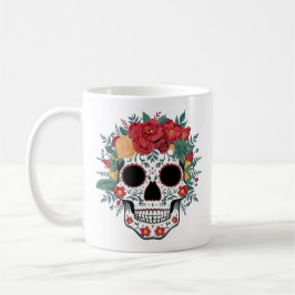 Floral Sugar Skull Koffiemok