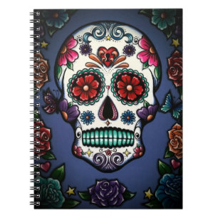 Floral Sugar Skull-laptop Notitieboek