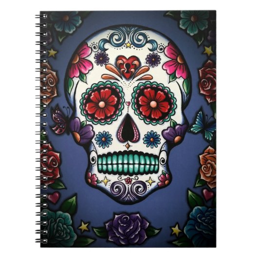 Floral Sugar Skull-laptop Notitieboek (Voorkant)