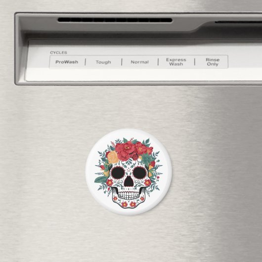 Floral Sugar Skull Magneet (Insitu (Vaatwasser))