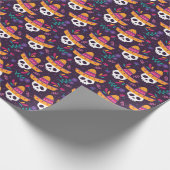 Floral Sugar Skull met Sombrero Cadeaupapier (Hoek)