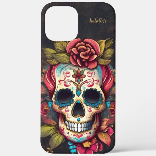 Floral Sugar Skull Milestone Verjaardag Case-Mate iPhone Case (Achterkant)