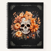 Floral Sugar Skull Notitieboek (Voorkant)