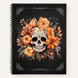Floral Sugar Skull Notitieboek