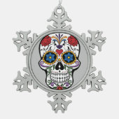 Floral Sugar Skull Ornament (Voorkant)