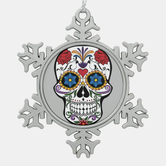 Floral Sugar Skull Ornament (Voorkant)