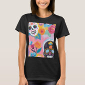 Floral Sugar Skull Painting T-shirt (Voorkant)