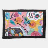 Floral Sugar Skull Painting Theedoek (Horizontaal)