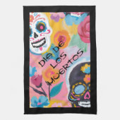 Floral Sugar Skull Painting Theedoek (Verticaal)