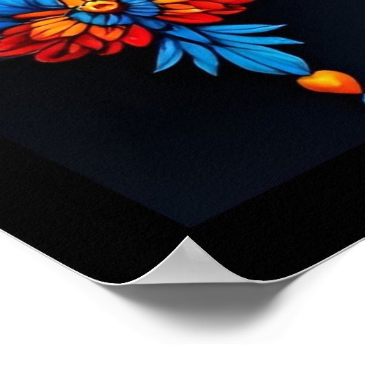 Floral Sugar Skull  Poster (Hoek)