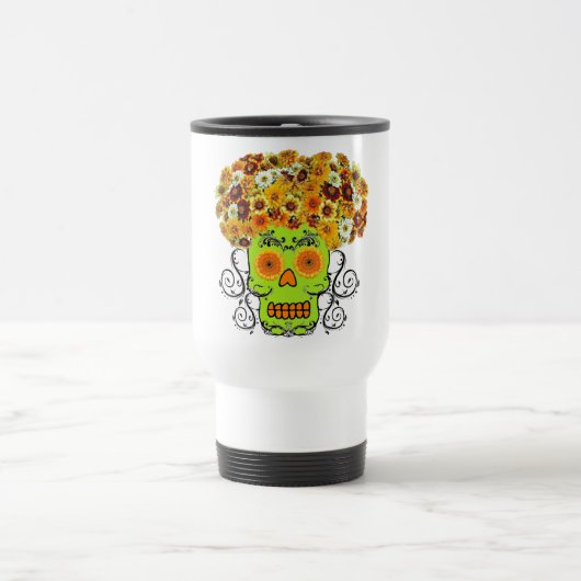 Floral Sugar Skull Reisbeker (Center)