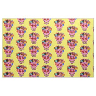 Floral Sugar Skull Stof