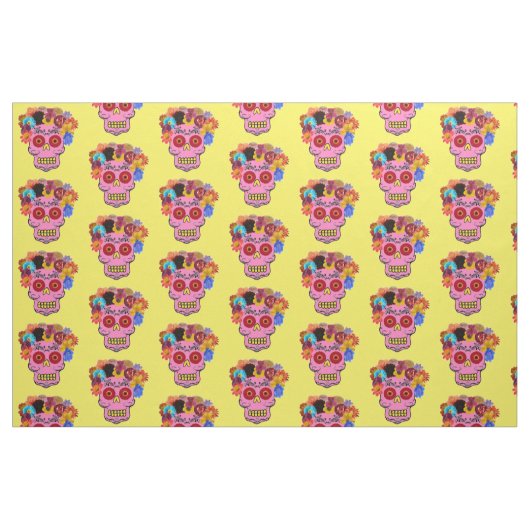 Floral Sugar Skull Stof (Fat Quarter)