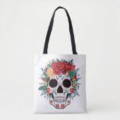 Floral Sugar Skull Tote Bag (Voorkant)