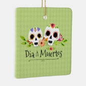 Floral Sugar Skulls Dia de Muertos | Keramische or Keramisch Ornament (Rechts)