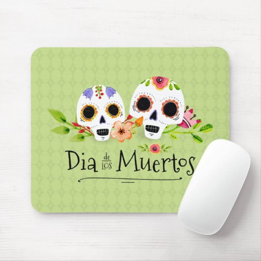 Floral Sugar Skulls Dia de Muertos | Muismat (Met muis)
