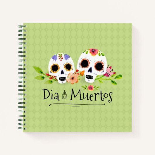 Floral Sugar Skulls Dia de Muertos | Notitieboek (Voorkant)