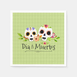 Floral Sugar Skulls Dia de Muertos | Servet