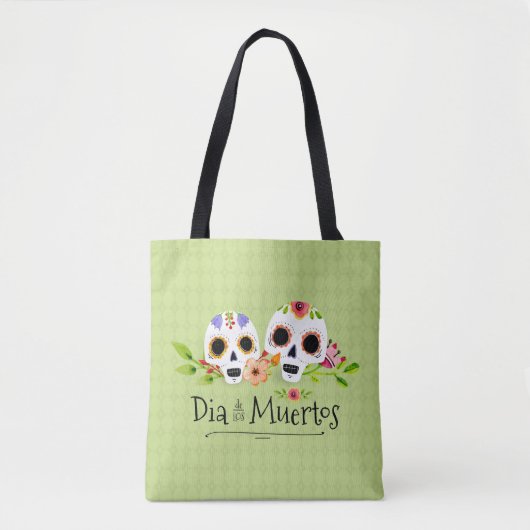 Floral Sugar Skulls Dia de Muertos | Tote bag (Voorkant)