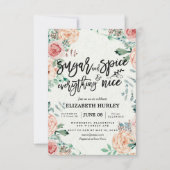 Floral Sugar & Spice & Alles-Baby shower Nice Kaart (Voorkant)