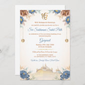 Floral Sukhmani Sahib Path Invitation Kaart (Voorkant / Achterkant)