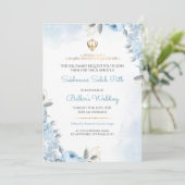 Floral Sukhmani Sahib Path Wedding Invitation Card Kaart (Staand voorkant)