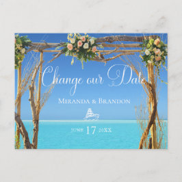 Floral Summer Beach Wedding Arch verander onze dat Aankondigingskaart