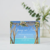 Floral Summer Beach Wedding Arch verander onze dat Aankondigingskaart (Staand voorkant)