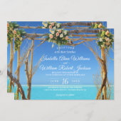 Floral Summer Beach Wedding Gate Kaart (Voorkant / Achterkant)