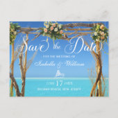 Floral Summer Beach Wedding Gate Save the Date Briefkaart (Voorkant)