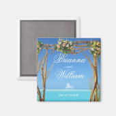 Floral Summer Beach Wedding Gate Save the Date Magneet (Voorkant / Achterkant)