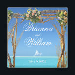 Floral Summer Beach Wedding Gate Save the Date Magneet<br><div class="desc">Bloemen boho zomer strand bruiloft poort bespaar de datum magneet. De tekst kan worden gewijzigd via het rechter menu "Details". Als u alles aan uw behoeften wilt aanpassen, klikt u op de knop "Aanpassen" en kunt u de stijl van de tekst, de achtergrond en de kleur van het papier wijzigen....</div>