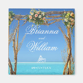 Floral Summer Beach Wedding Gate Save the Date Magneet (Voorkant)