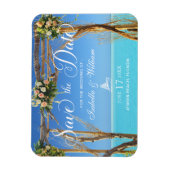 Floral Summer Beach Wedding Gate Save the Date Magneet (Verticaal)