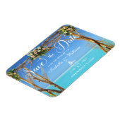 Floral Summer Beach Wedding Gate Save the Date Magneet (Linkerzijde)