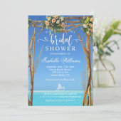 Floral Summer Beach Wedding Vrijgezellenfeest Kaart (Staand voorkant)