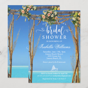 Floral Summer Beach Wedding Vrijgezellenfeest Kaart