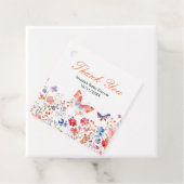 Floral Summer Butterfly Baby Shower Bedankjes Labels (In situ)