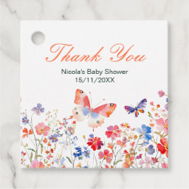 Floral Summer Butterfly Baby Shower Bedankjes Labels
