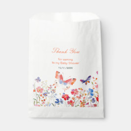 Floral Summer Butterfly Baby shower Bedankzakje