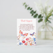 Floral Summer Butterfly Baby Shower Book Request Informatiekaartje (Staand voorkant)