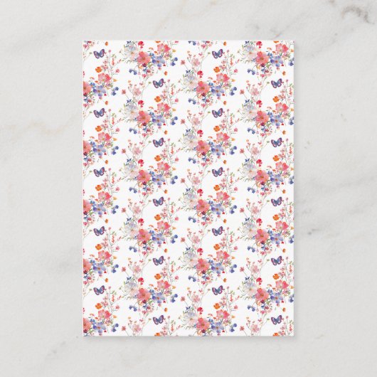 Floral Summer Butterfly Baby Shower Book Request Informatiekaartje (Achterkant)